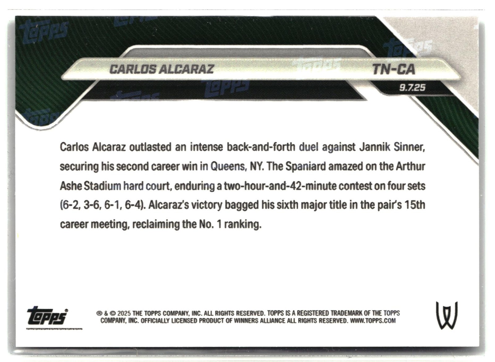2025 Topps Now Carlos Alcaraz N/A #TN-CA