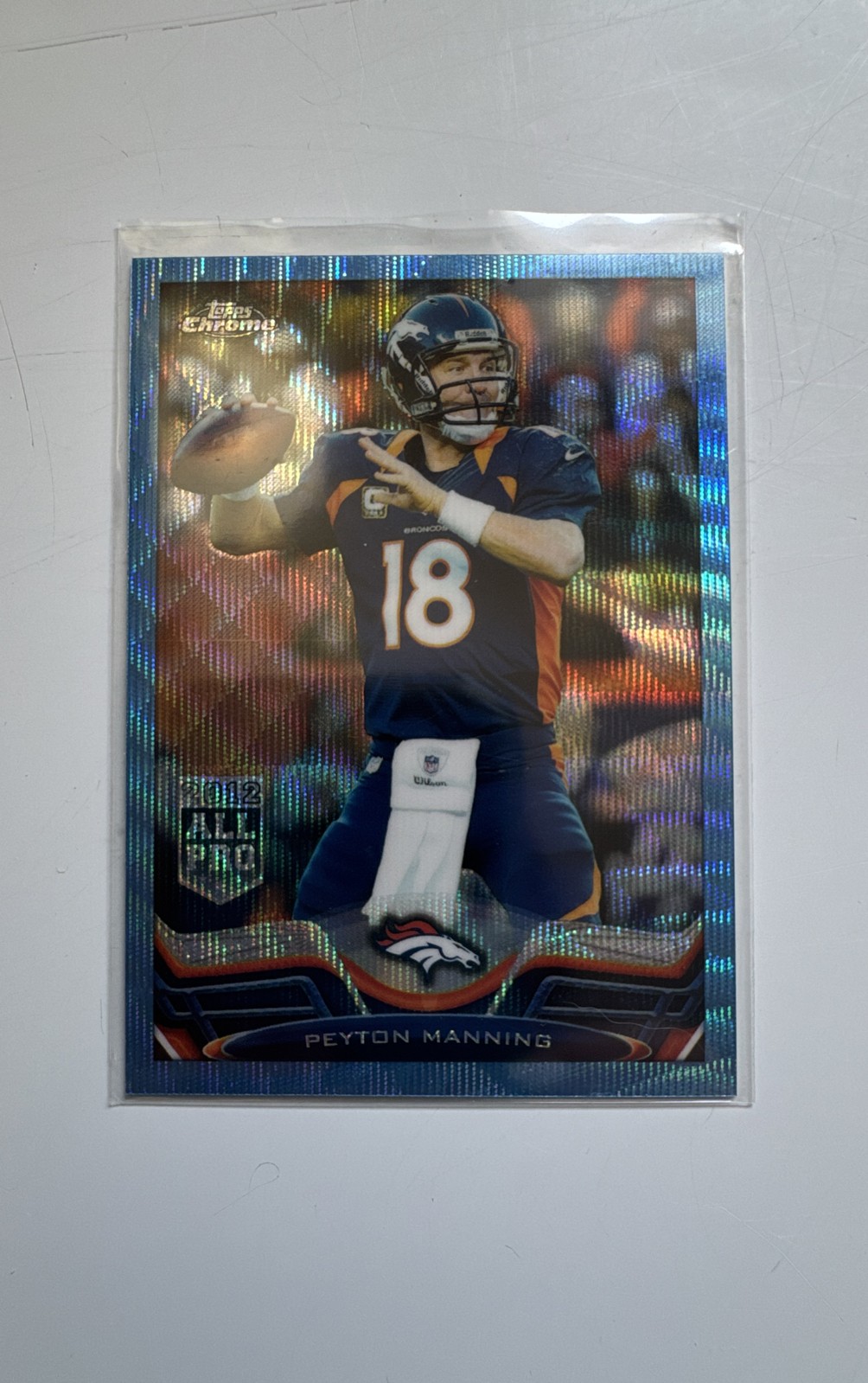 2013 Topps Chrome – Peyton Manning #1 Blue Wave Refractor