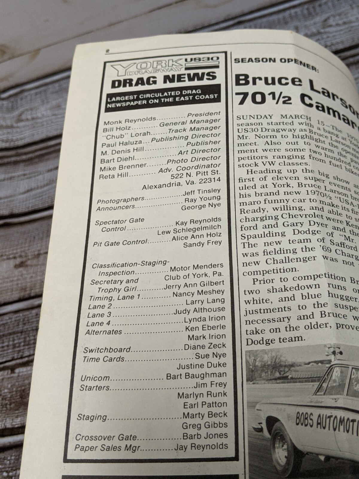 York US 30 Drag News Booklet Drag Racing Vintage