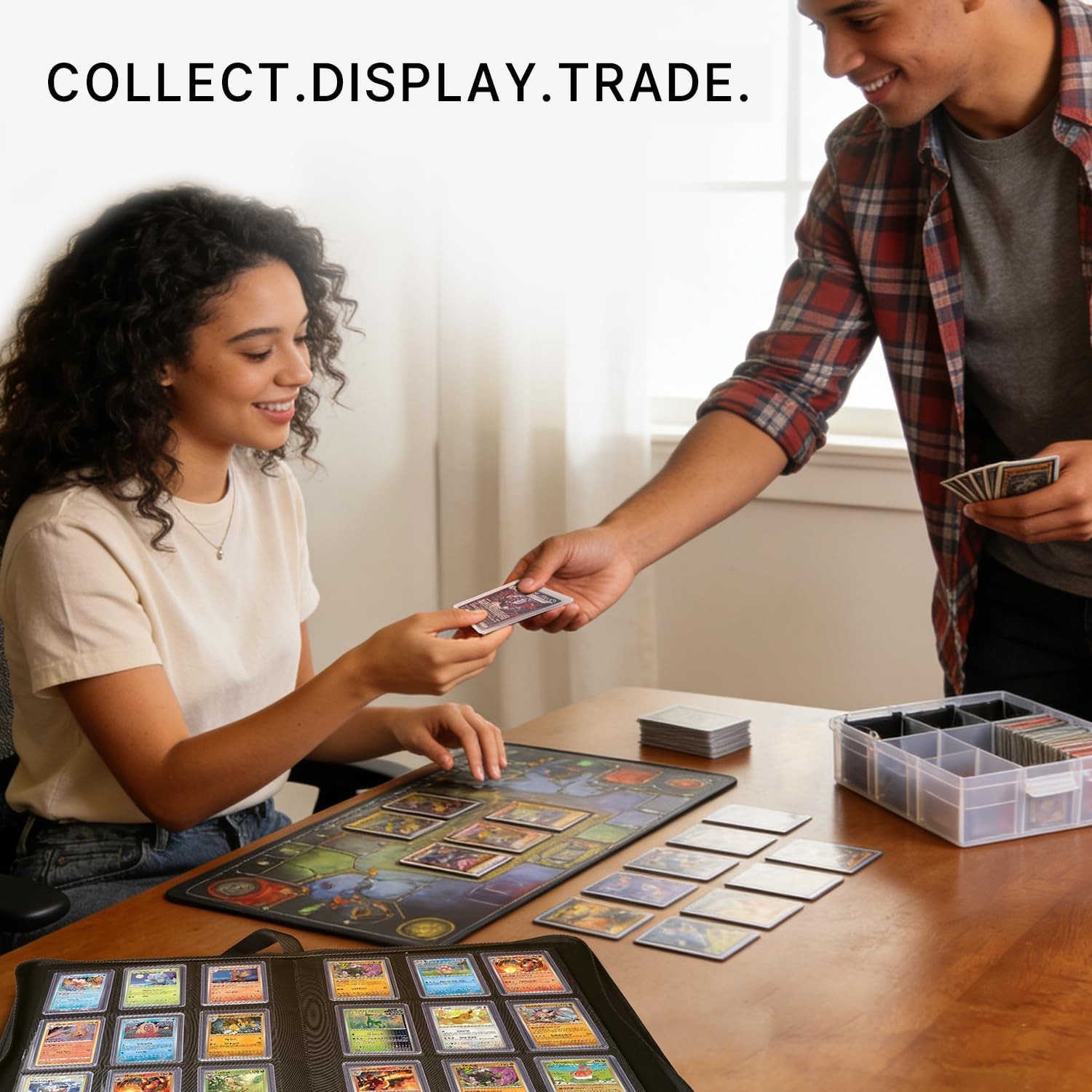 Premium 9 Pocket Trading Card Binder with 200 Top Loaders & Sleeves