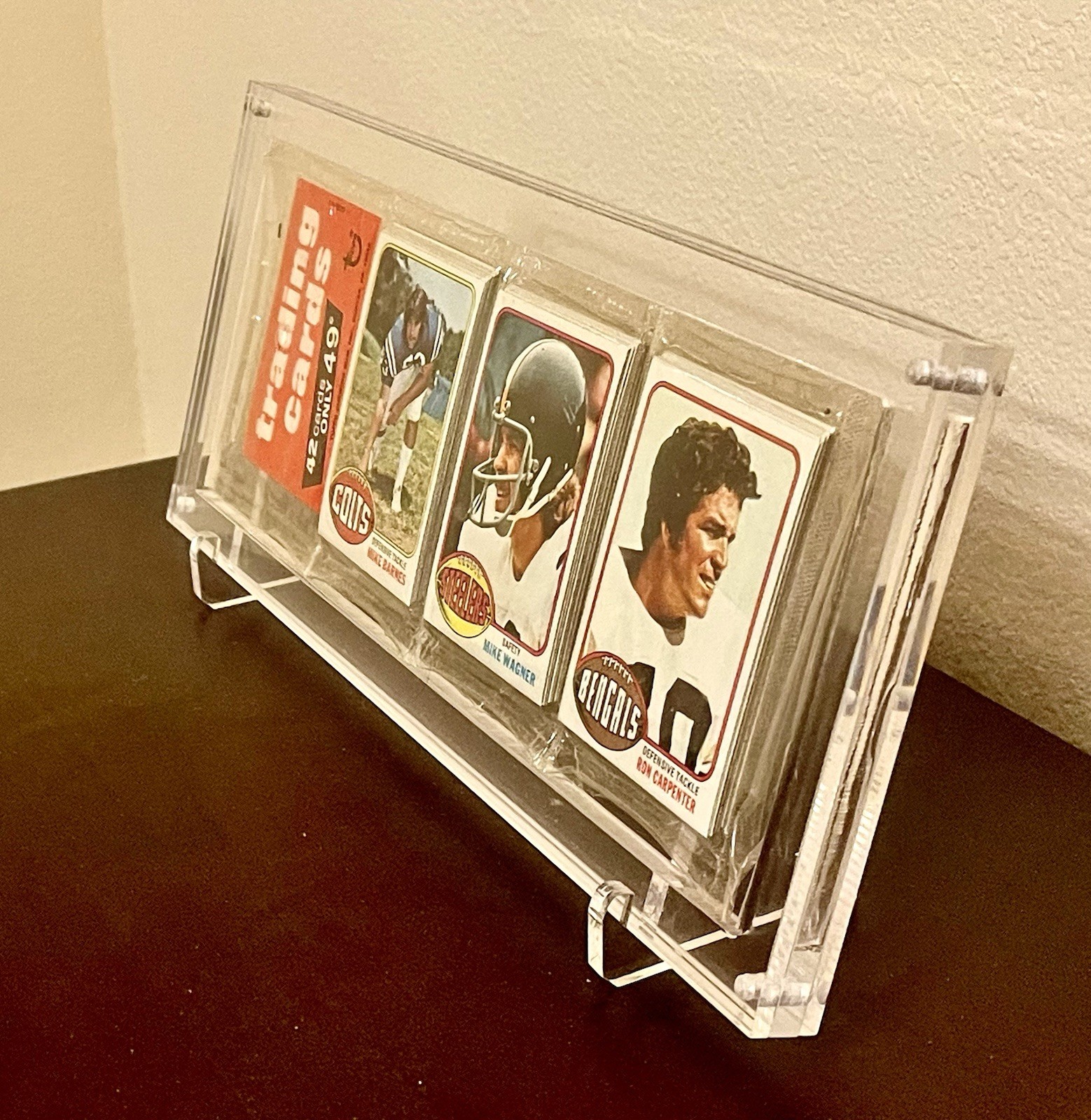 Clear Acrylic Rack Pack Holder Display w/ Stand – 18mm Thick – Magnetic Closure.