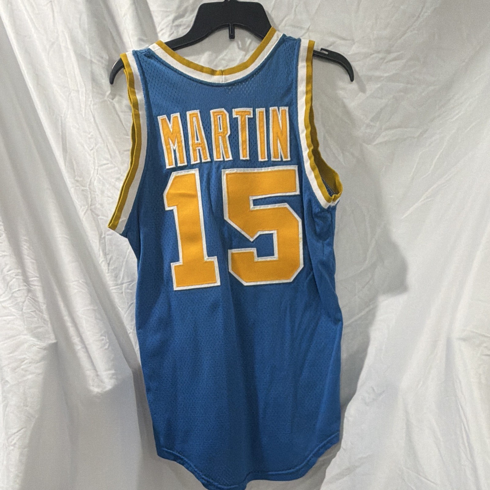 Goodman & Sons UCLA Bruins Martin #15 Basketball Uniform Blue Gold White Size 42