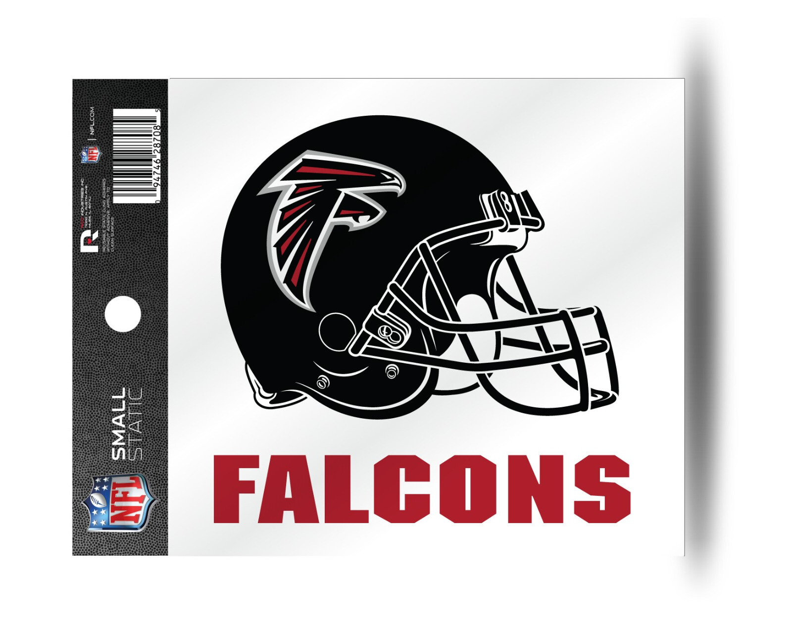 Atlanta Falcons Helmet Static Cling Sticker NEW!! Window or Car NFL 3×4 Inches