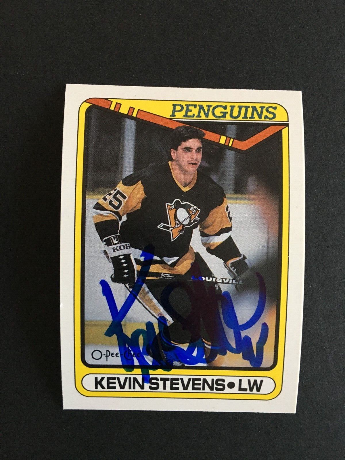 1990-91 O-PEE-CHEE #360 KEVIN STEVENS AUTOGRAPHED ROOKIE CARD