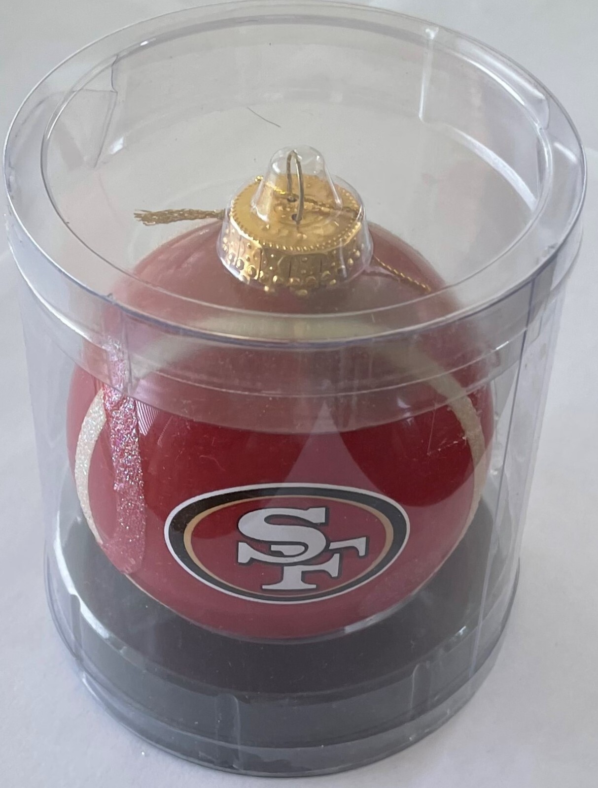 NFL San Francisco 49ers 3″ Colored Glass Ball Christmas Tree Ornament Football