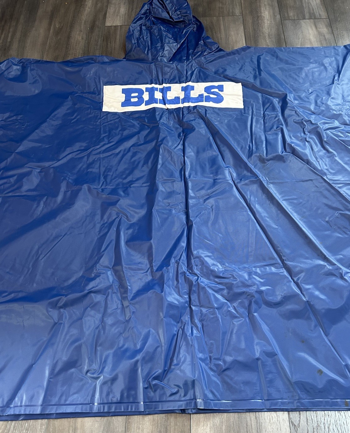 Vintage Buffalo Bills Rain Poncho. Snaps On Both Sides Clean RARE Retro Heavy