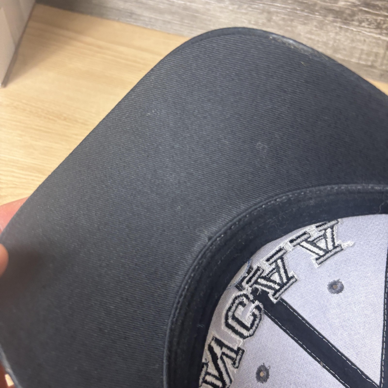 NCAA Hat Cap Strap Back Mens One Size Gray Black NCAA College Sports Embroidered