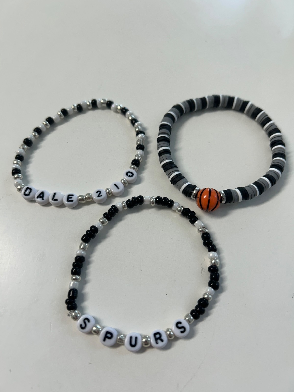 San Antonio Spurs 3 Piece Bracelet Set – DALE 2-1-0 Basketball Bead