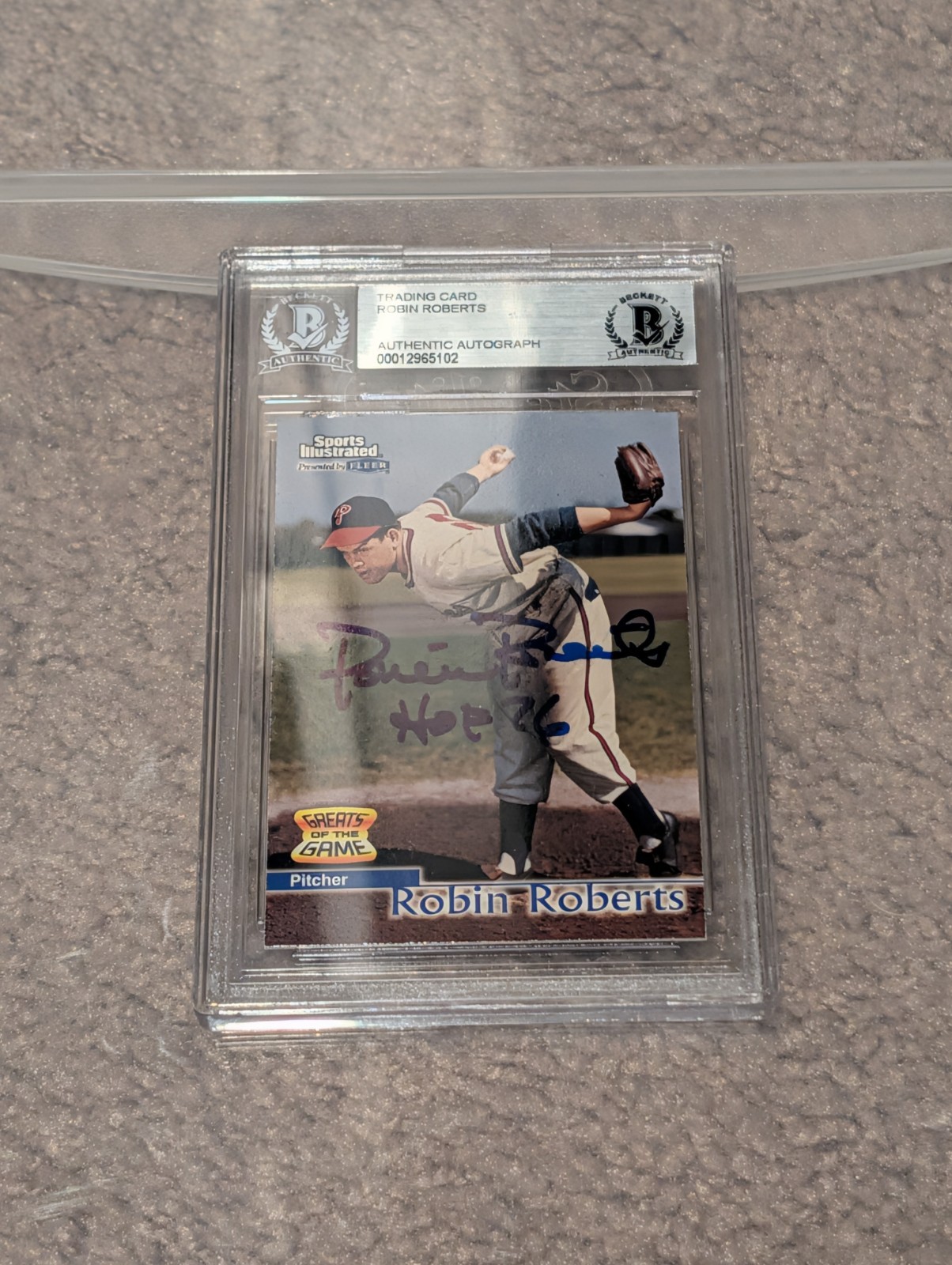 1999 SI Greats of the Game Robin Roberts HOF 76 Auto Beckett Authenticated