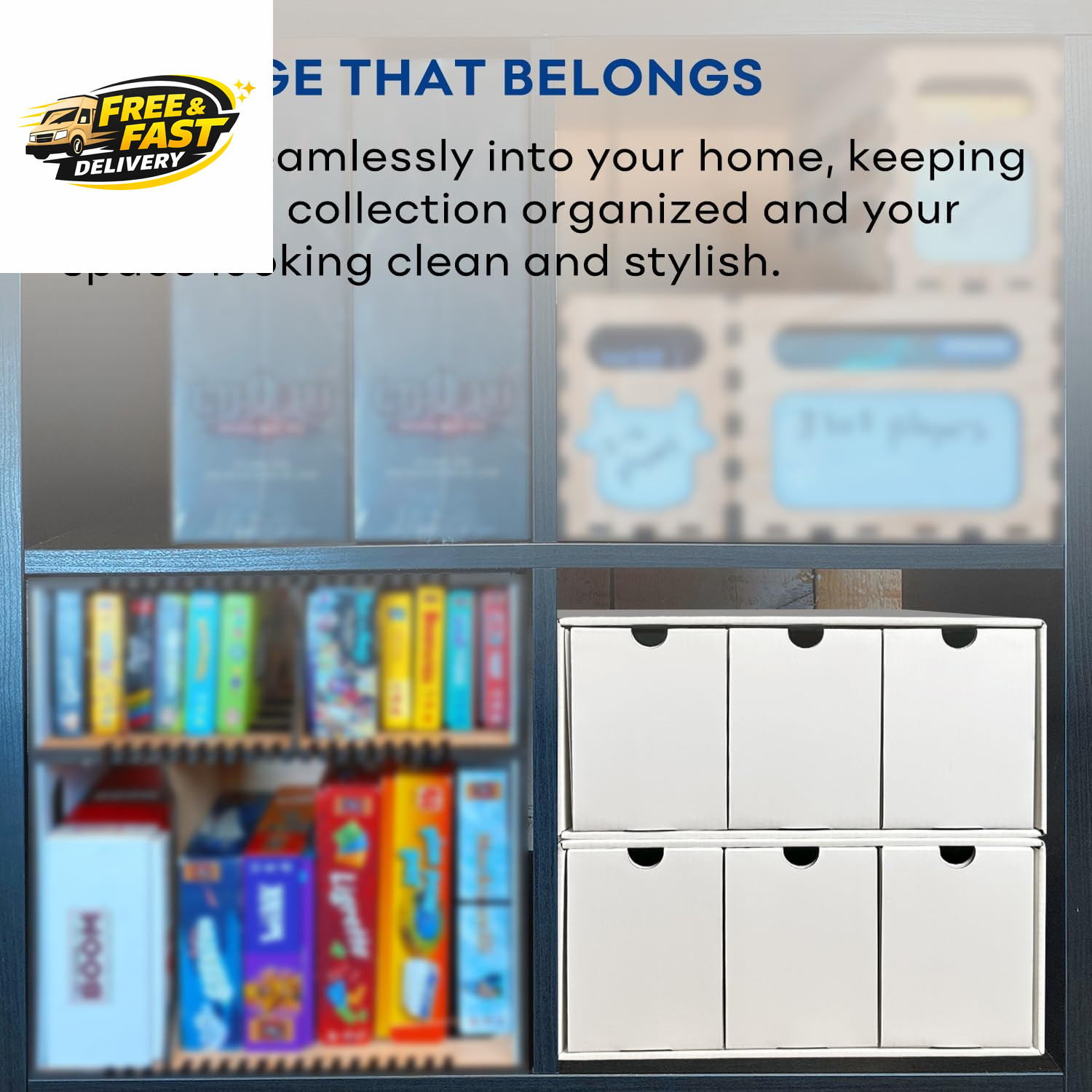 Trading Card Storage Box, Top Loaders Storage Box with 40 Dividers, Cardboard