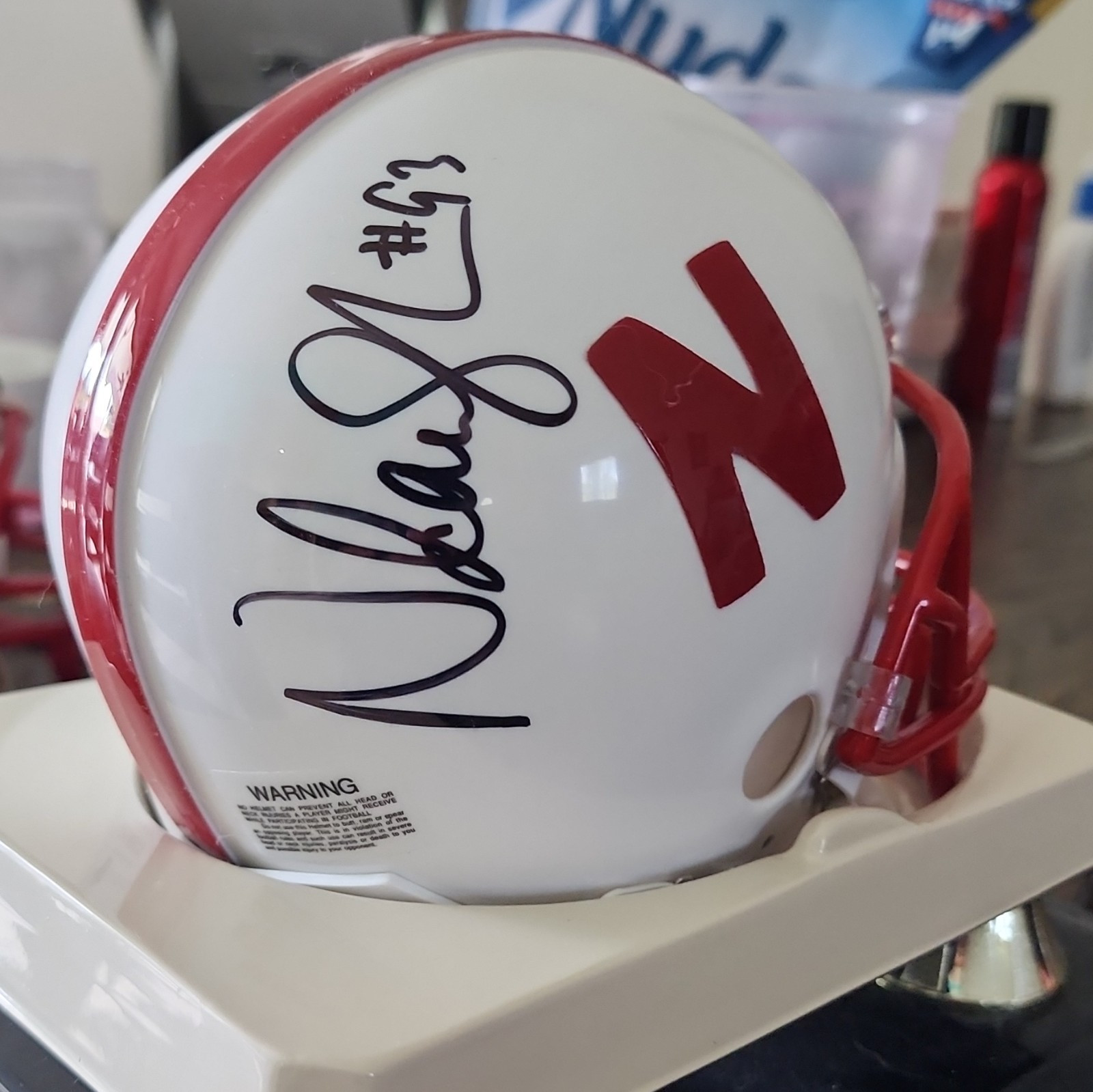 Nebraska Cornhuskers #93 Autographed Football Helmet AI Global Certified