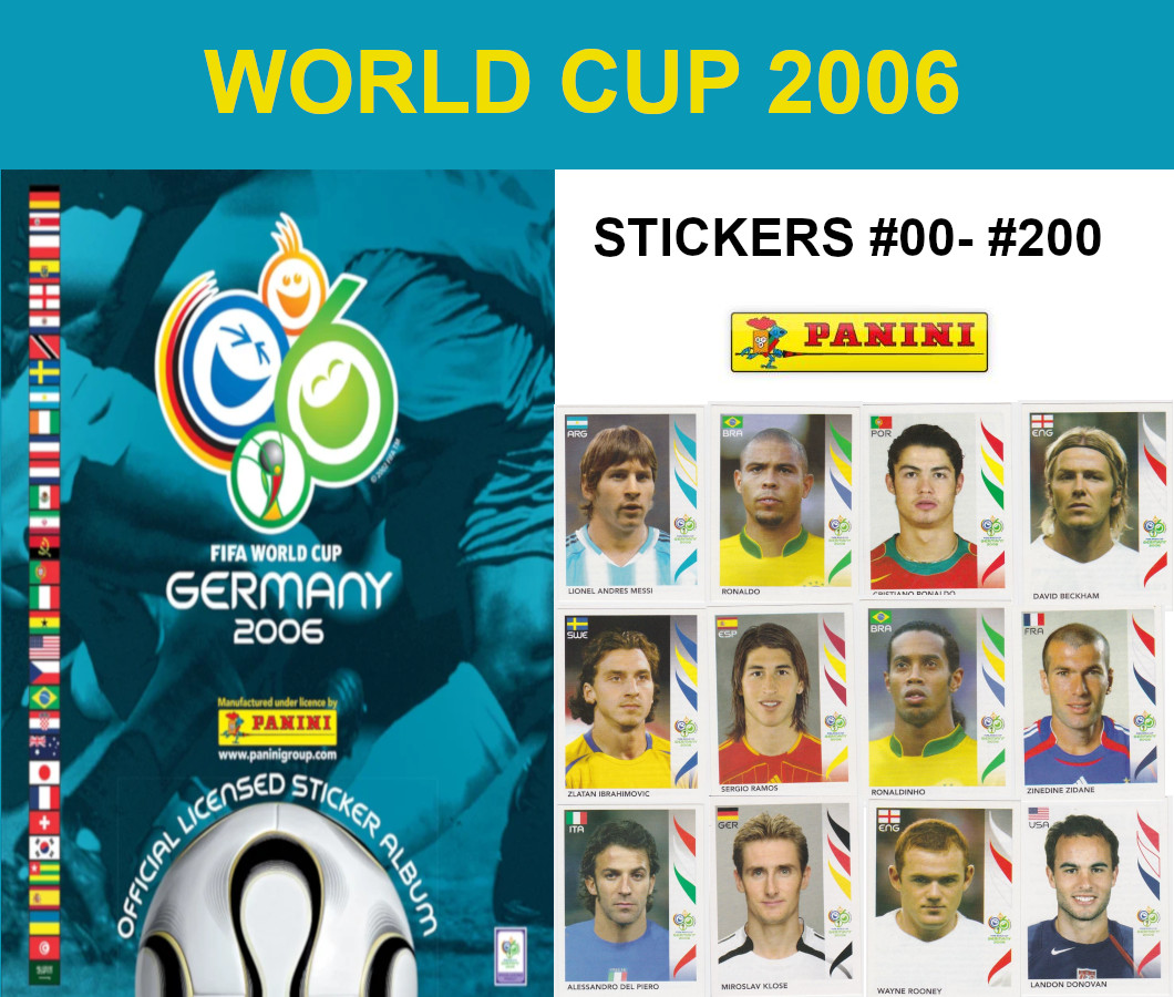 PANINI WORLD CUP 2006 STICKERS #00 – #200