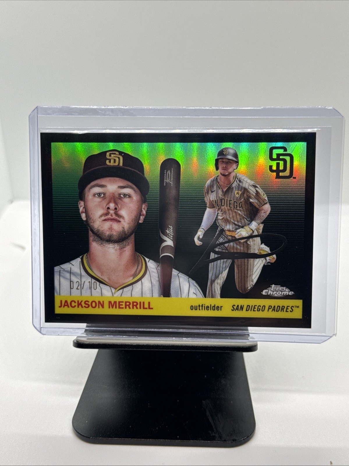 Jackson Merrill BLACK Refractor 2/10 2025 Topps Chrome Platinum- Padres