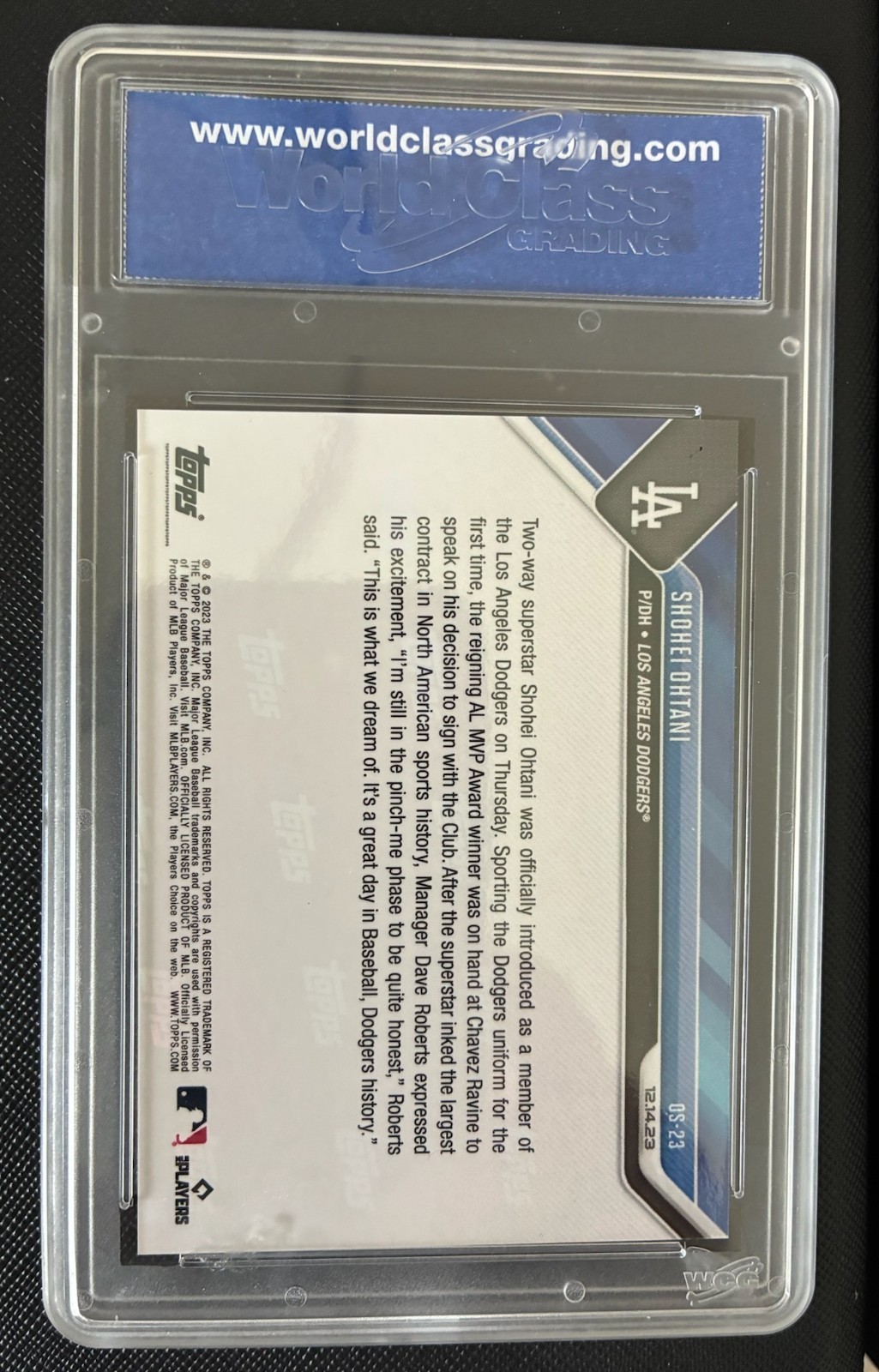 2023 TOPPS NOW SHOHEI OHTANI LOS ANGELES DODGERS WCG 10 GEM-MT