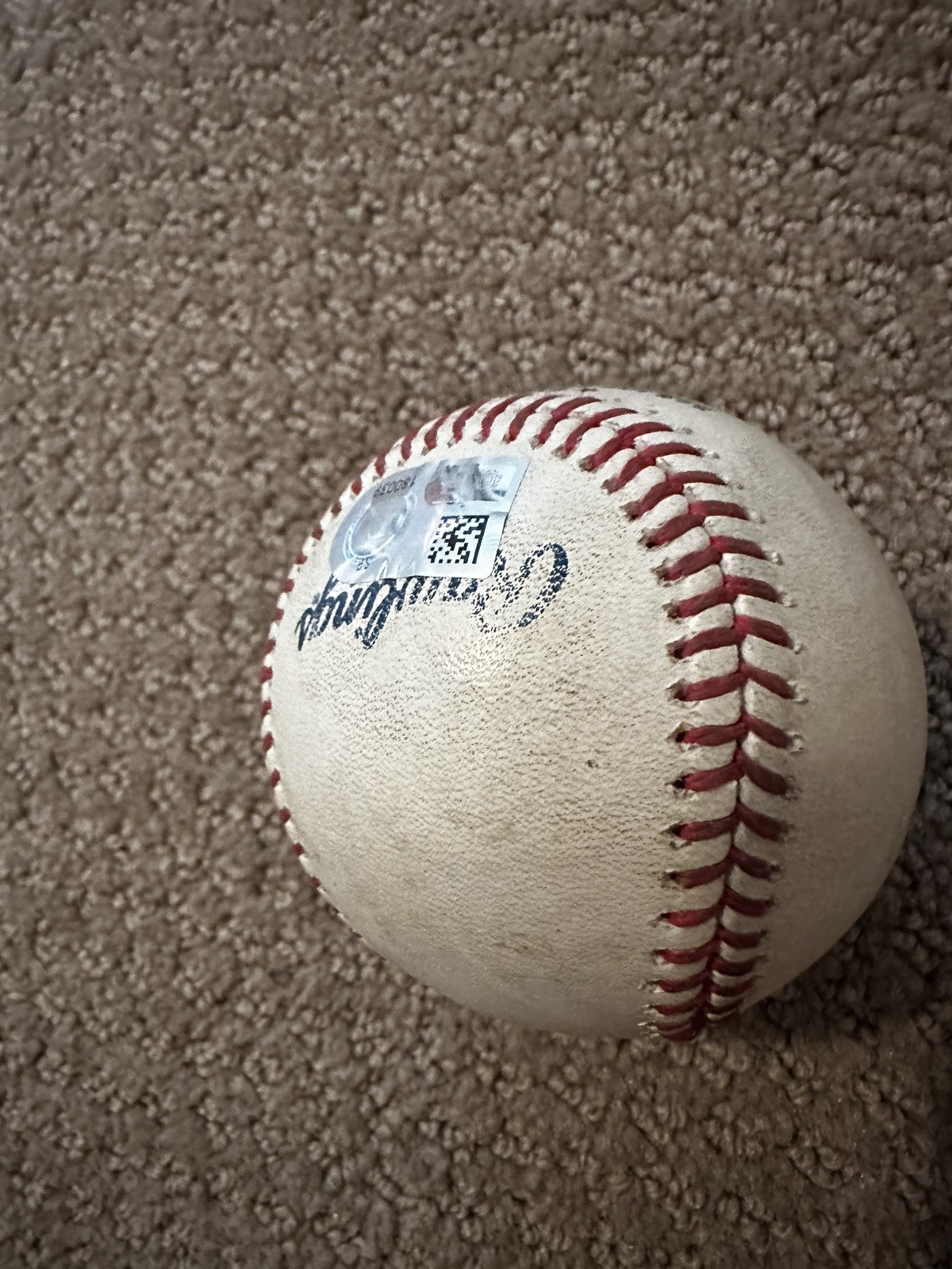 Paul Skenes Game Used Ball 1 LEFT 4/1/26, He Won, Used 2 pitches Curve & Sinker