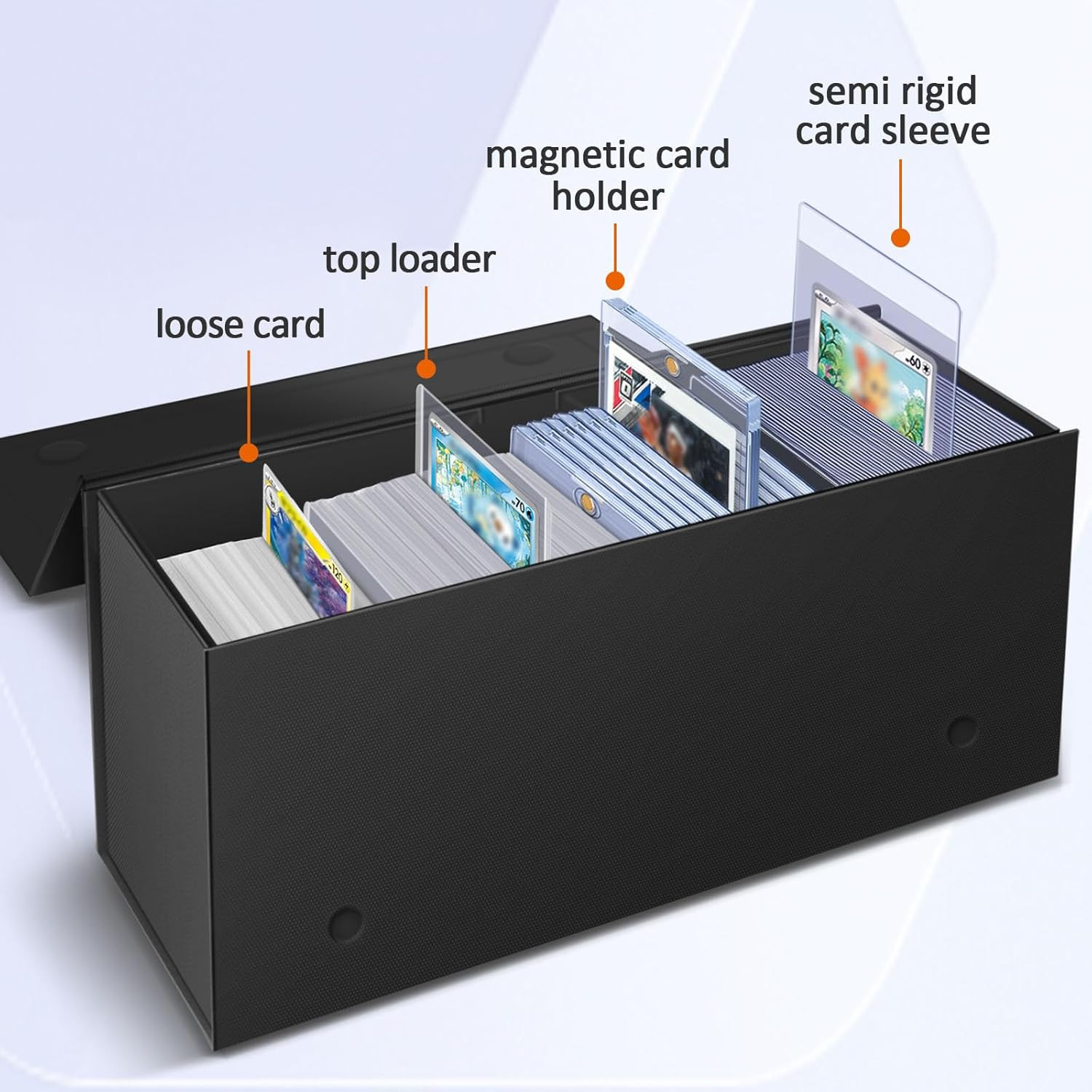 Magnetic Semi-Rigid Card Holder and Storage Box – 1 Count, Black