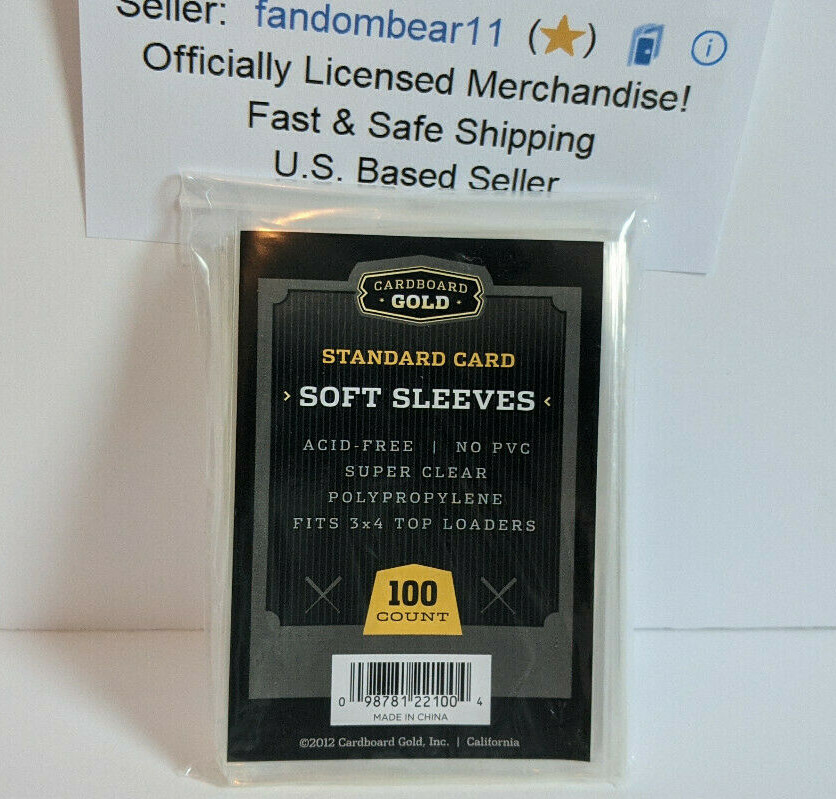 100 Soft Penny Sleeves For Top Loaders & PSA Card Saver 1 Cardboard Gold CBG
