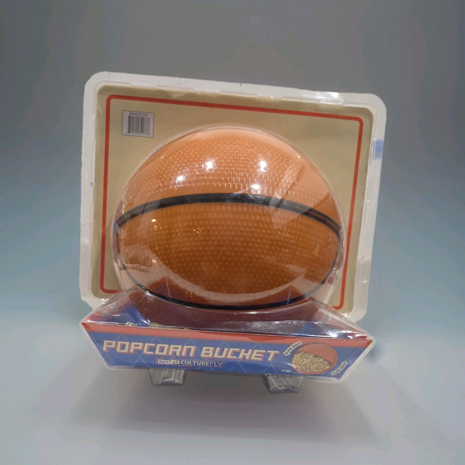 NEW Culturefly Basketball Popcorn Bucket Slide Lid Snack Bowl