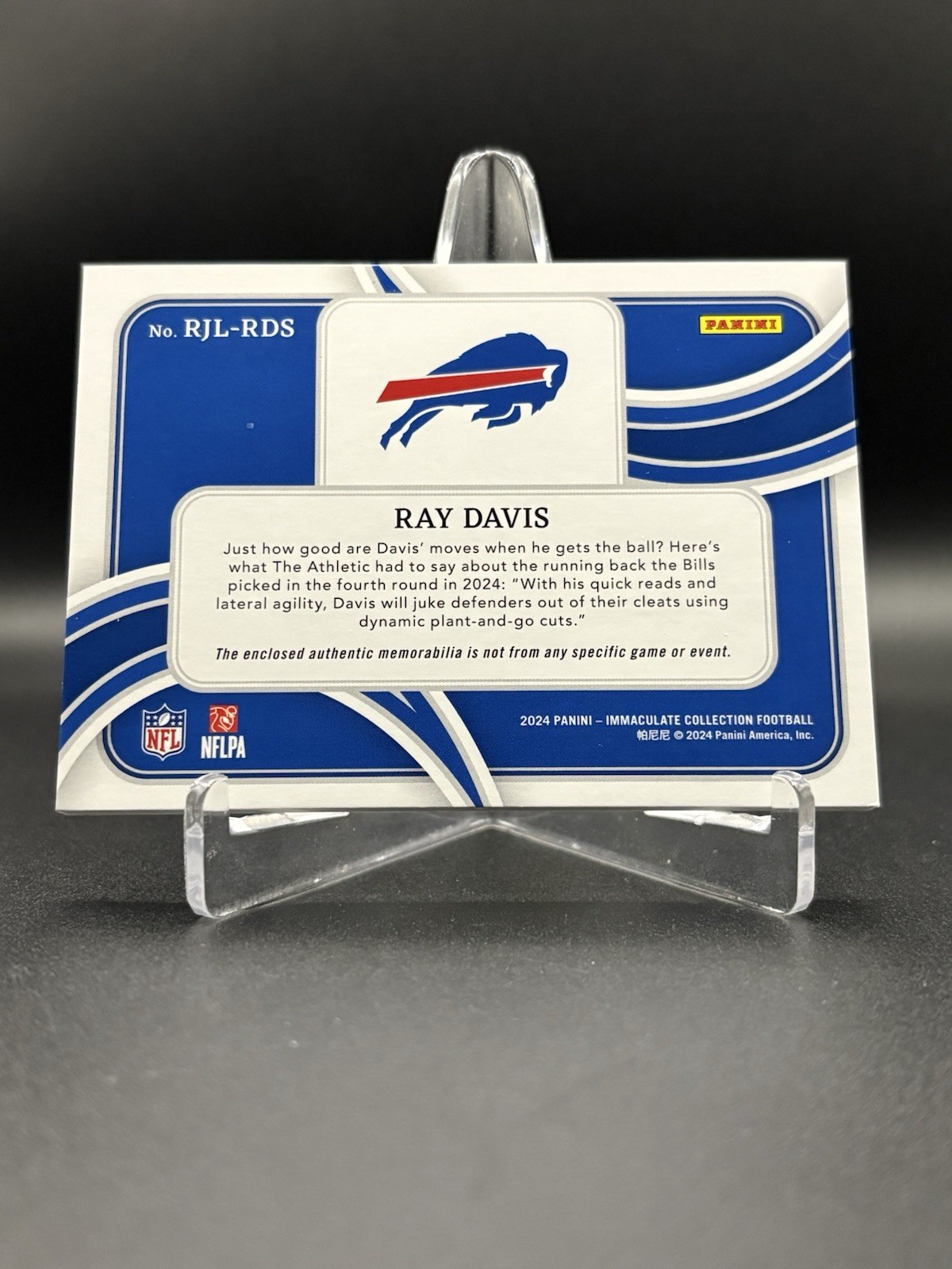 2024 Panini Immaculate Ray Davis Rookie RC NFL Shield Patch #1/1 One Of One