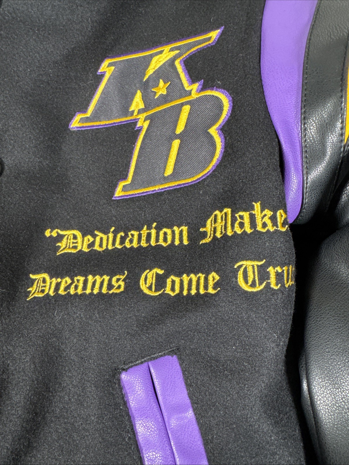 Kobe Bryant Kids Legends Never Die Varsity Jacket Headgear LA Lakers XS NWOT