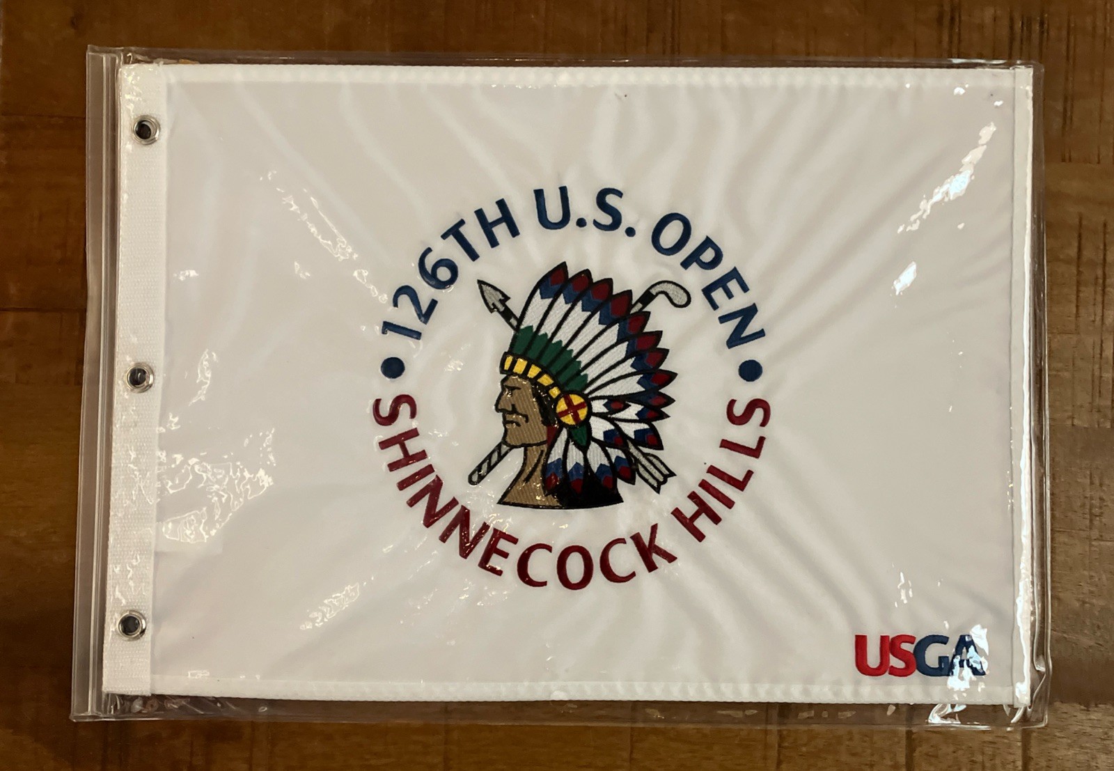 2026 US Open Flag Shinnecock Hills white embroidered pin flag Brand new!
