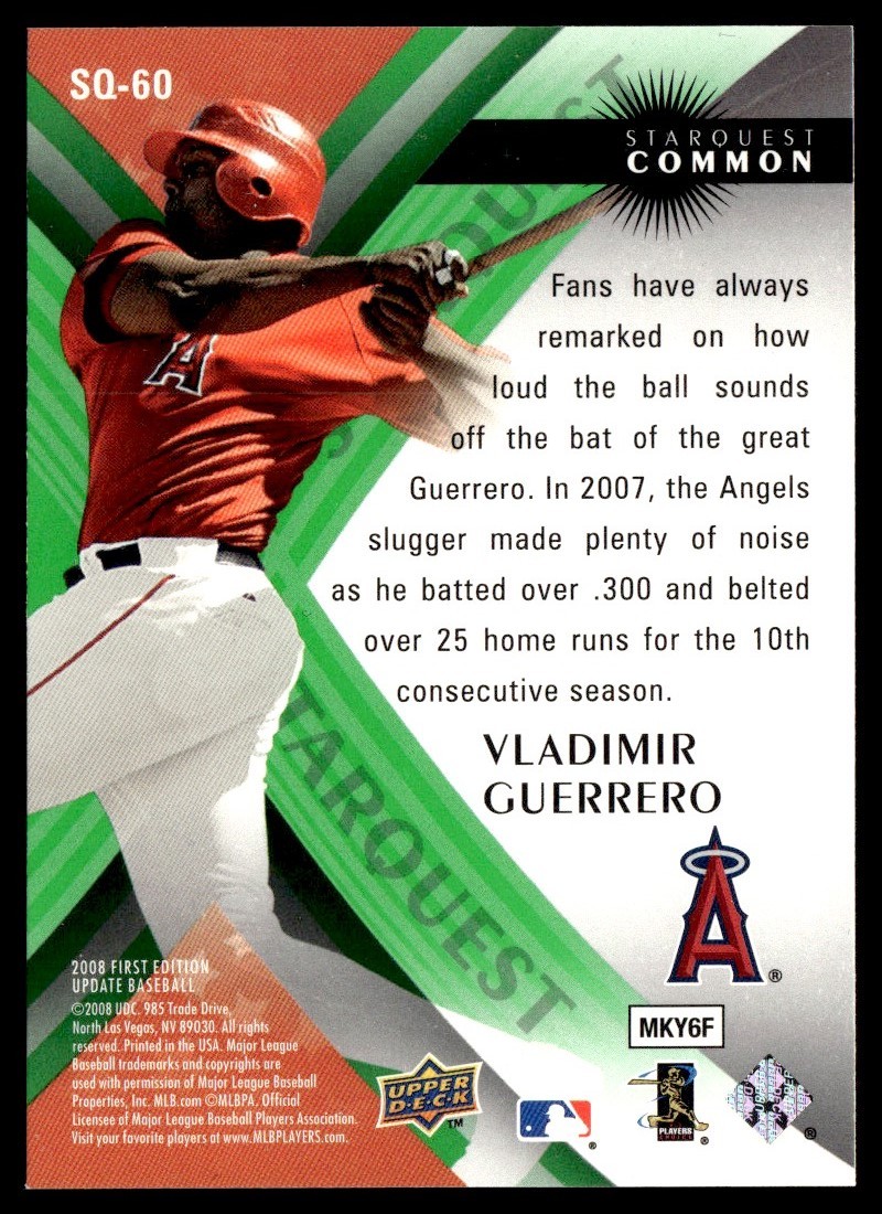 2008 Upper Deck First Edition StarQuest Green Common Vladimir Guerrero Los