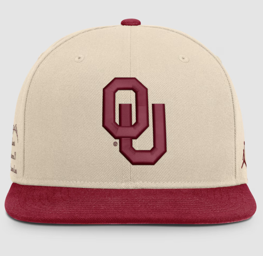 Oklahoma Sooners Jordan Brand Unisex Campus Prep Snapback Hat – Natural/Crimson