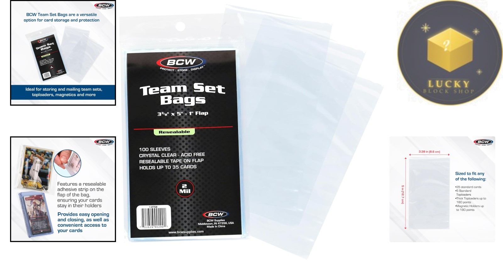 Secure Resealable Team Bags for Trading Cards – 100 Count, Lightweight Design