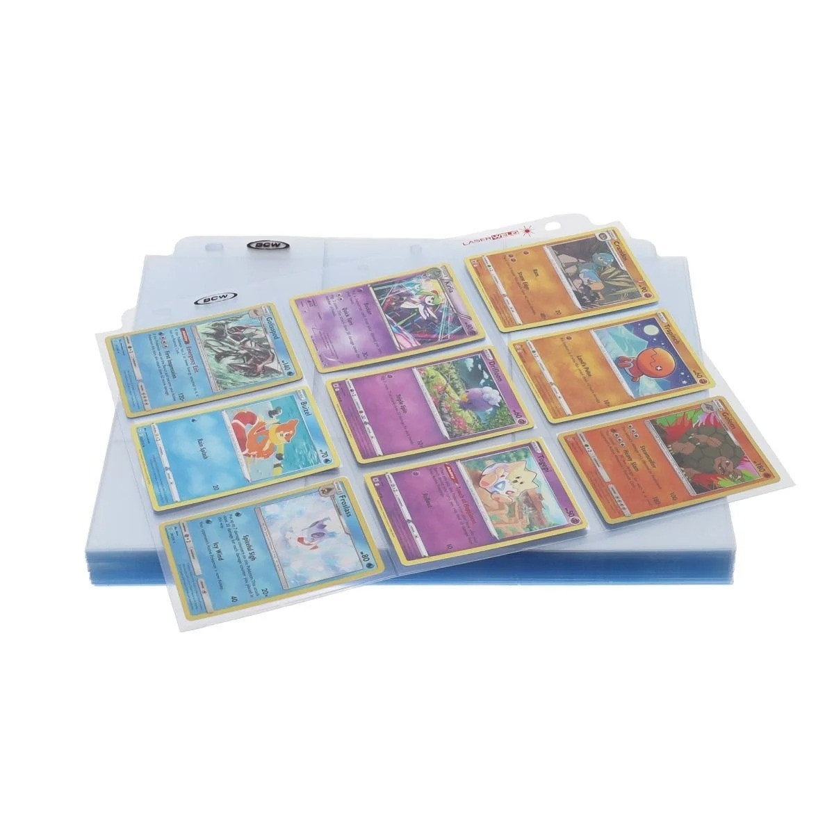 20 BCW 9 Pockets Album Pages Hold Trading Cards Top Load Long Term Storage Laser