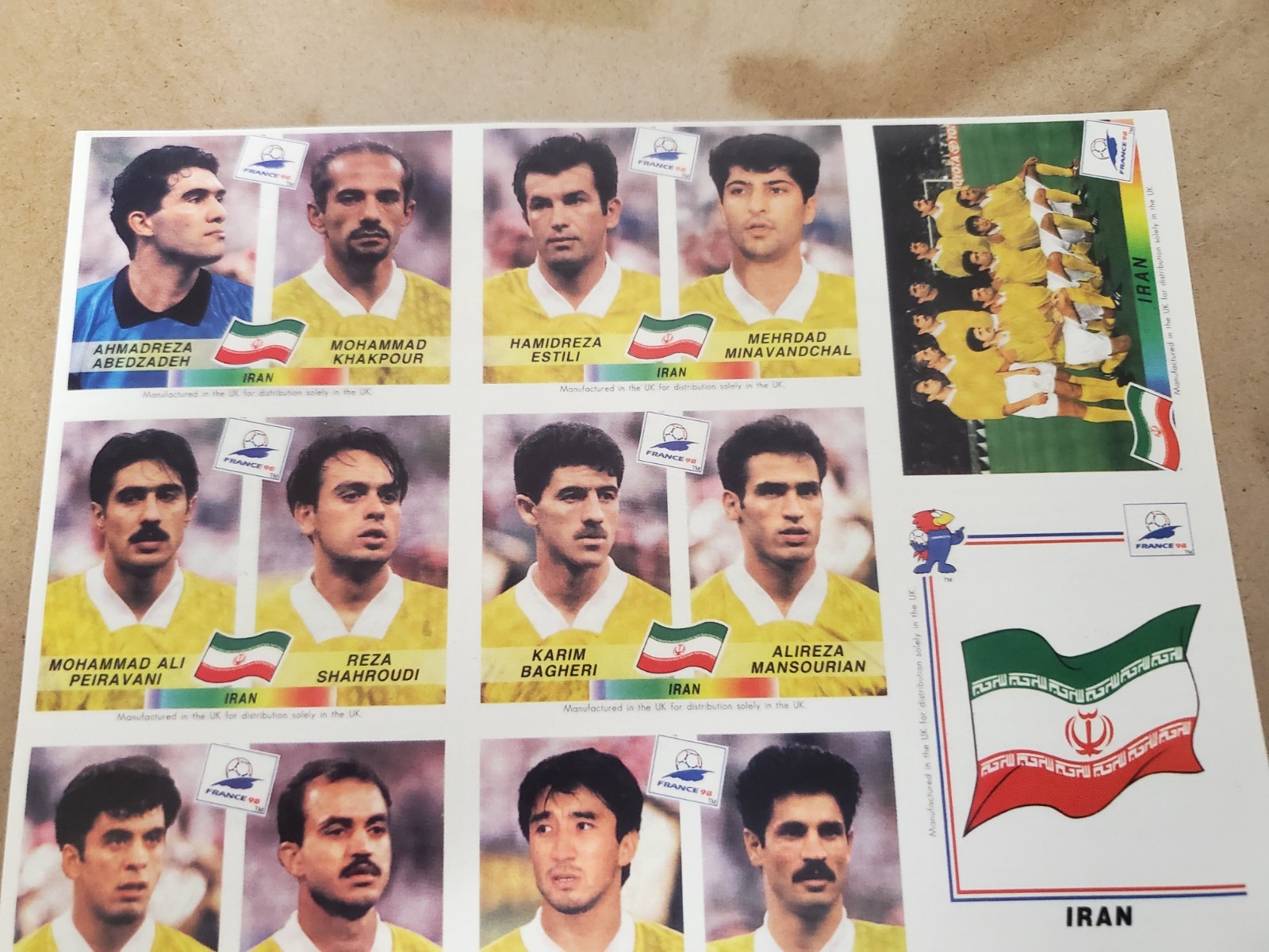 Complete Set Iran Panini Album WC WM France 98 1998 Original VERY RARE NEAR MINT
