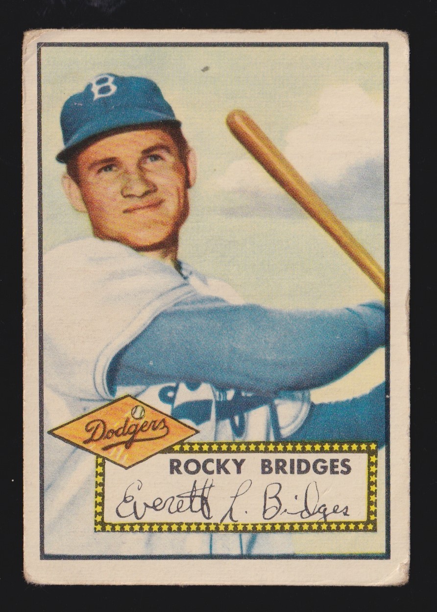 ROCKY BRIDGES ROOKIE DODGERS 1952 TOPPS #239 GOOD/VERY GOOD