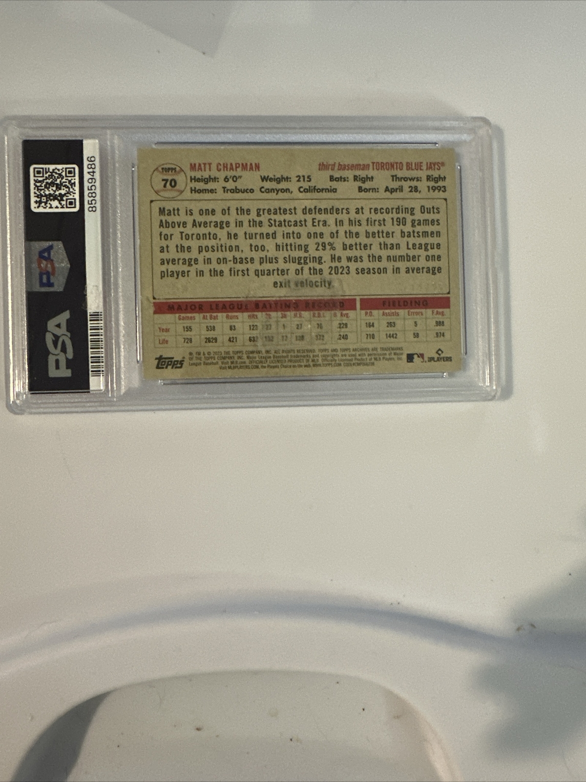 2023 Topps Archives Blue Foil /25 #70 PSA 10 Gem Mint Blue Jays Giants