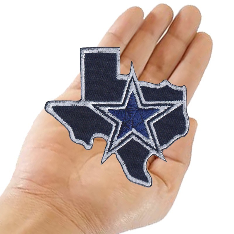 10 pcs Dallas Cowboys Texas Map Logo Size 3.0 in x 2.8 in Sew Iron On Patches