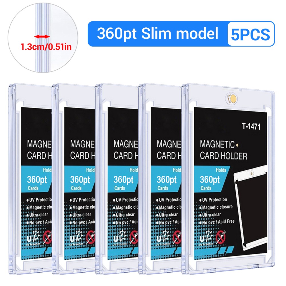 5-200PCS Magnetic Trading Sports Card Holders 360pt One-Touch Hard UV Protection