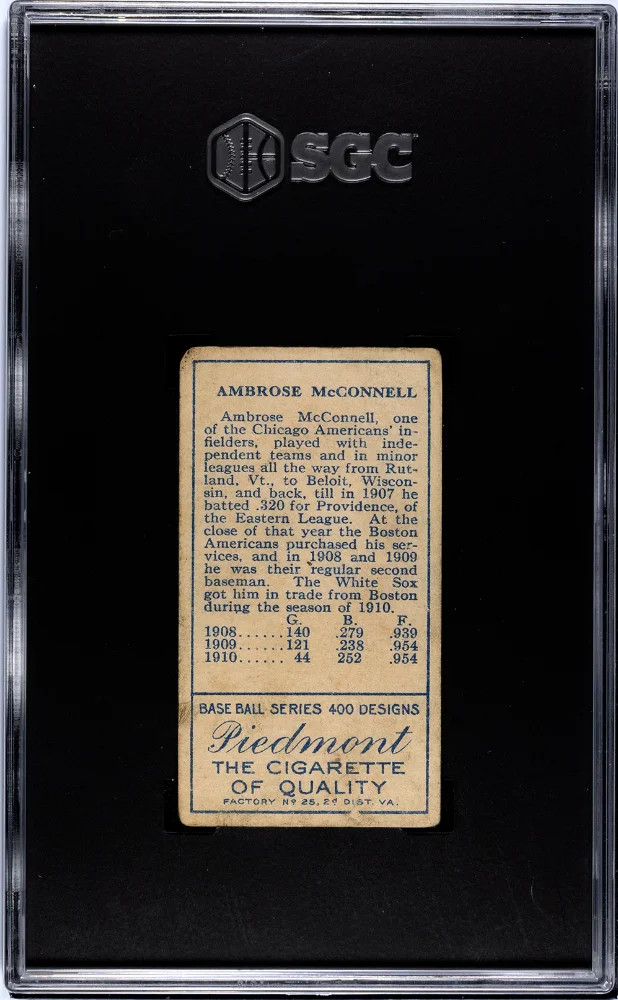 1911 Piedmont Cigarettes (T205) Ambrose McConnell SGC 1