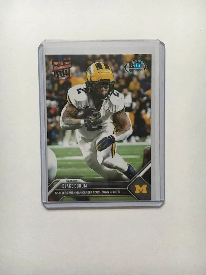 2023 BOWMAN U NOW FOOTBALL #34 BLAKE CORUM SHATTERS MICHIGAN CAREER TD RECORD