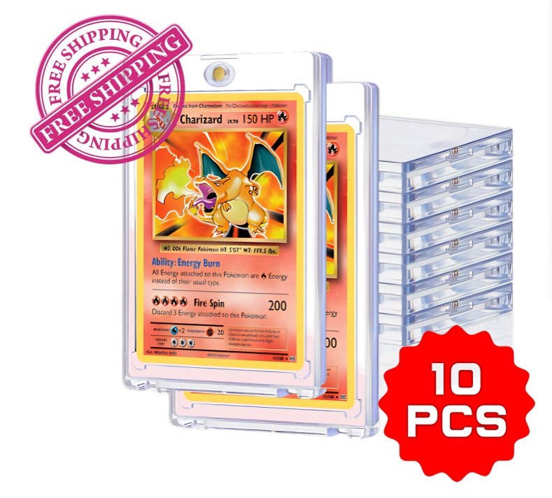10 PCS Magnetic Trading Cards Holders – 35PT Hard Cards Sleeves Case for MTG
