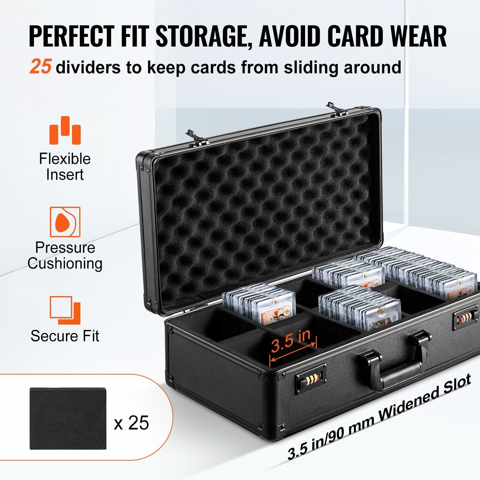 162PSA-rated 5-slot Card Storage w/Combination Lock & Shock-Absorbing Foam
