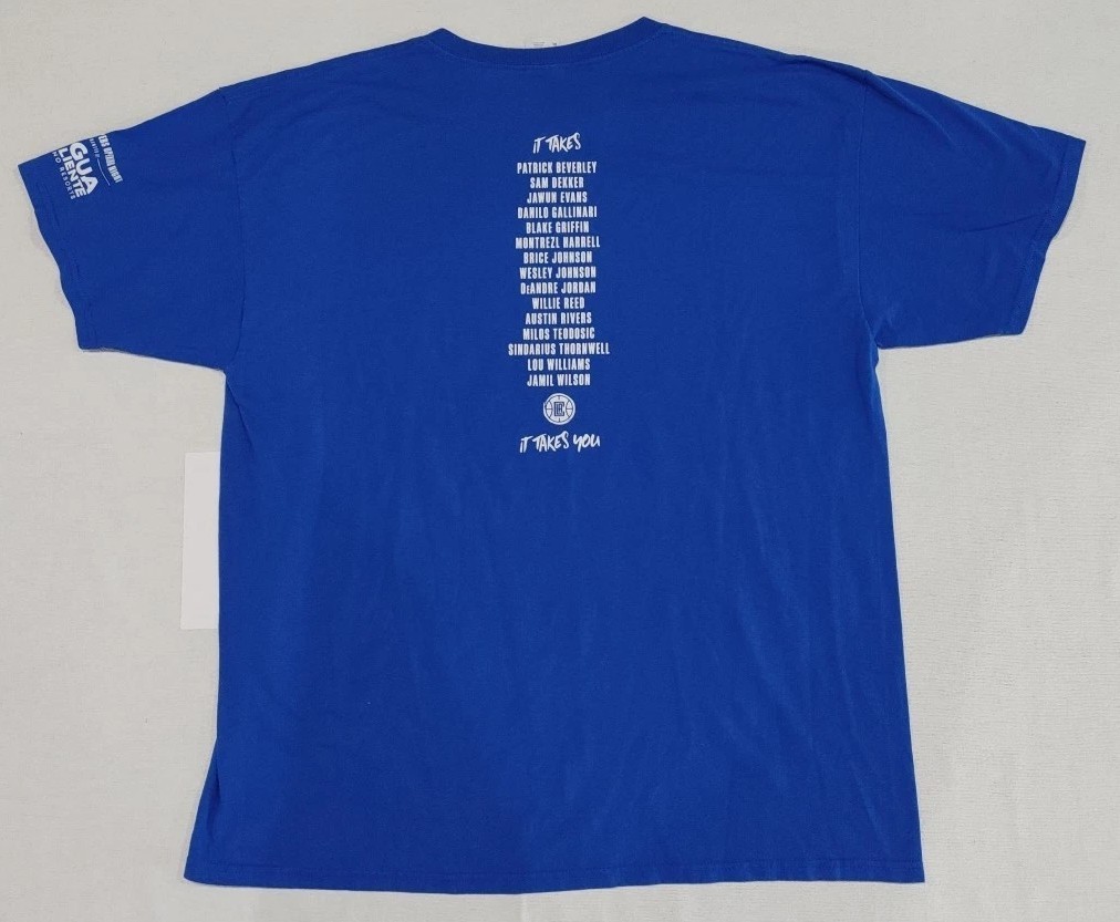 Los Angeles Clippers NBA Tshirt Blue Adult Size XL