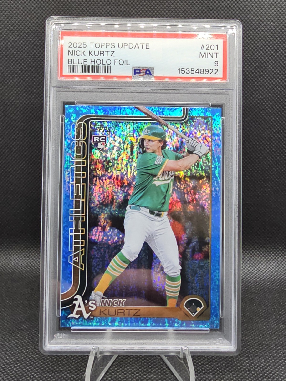 Topps 2025 Update Blue Holofoil Nick Kurtz Athletics Rookie #US201 83/150
