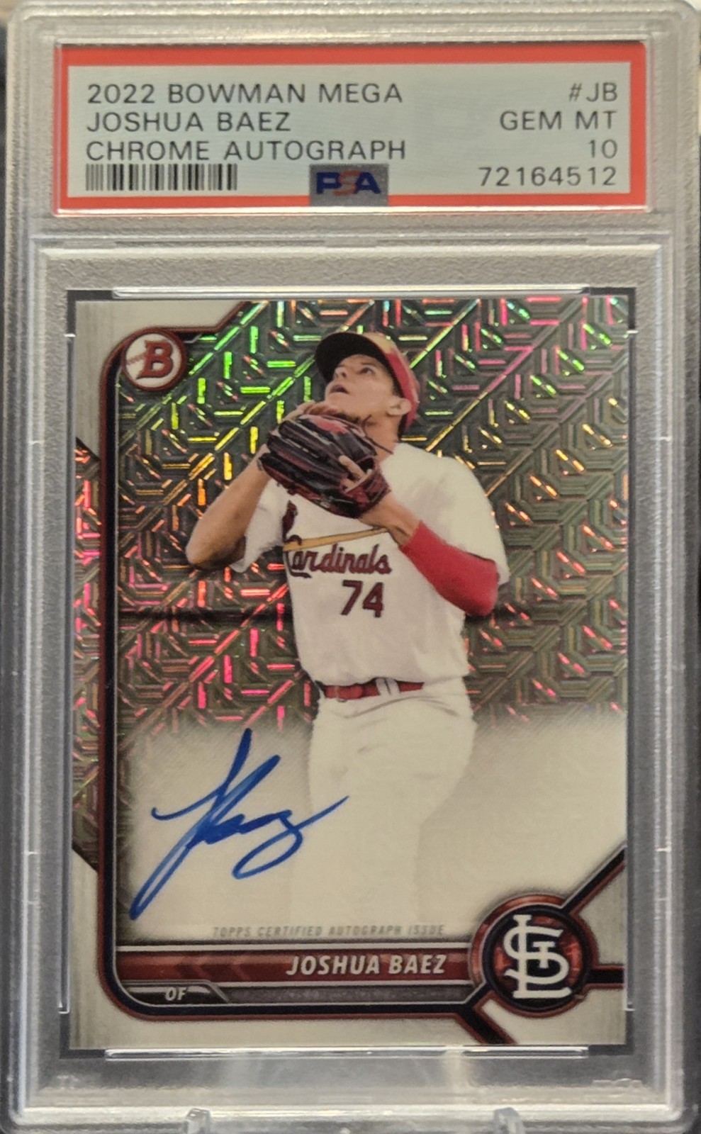 2022 Bowman Mega Chrome Autograph Joshua Baez #BCMA-JB PSA 10 Gem Mint Cardinals