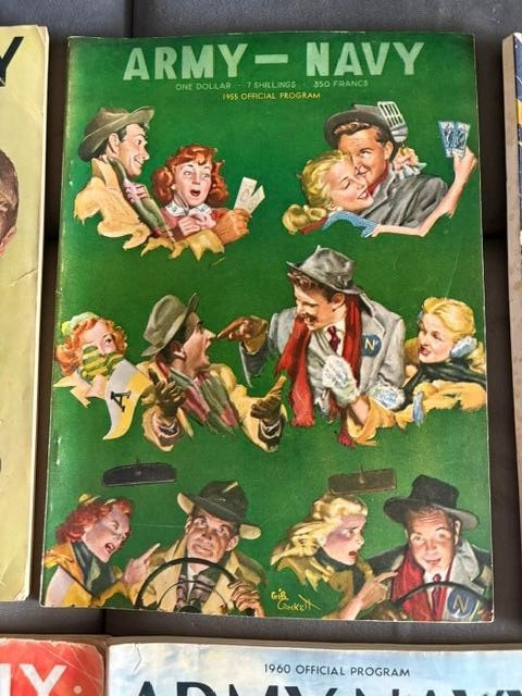 Vtg 1950’s/60’s/70’s-era ARMY vs. NAVY College NCAA Game Program Lot (12)