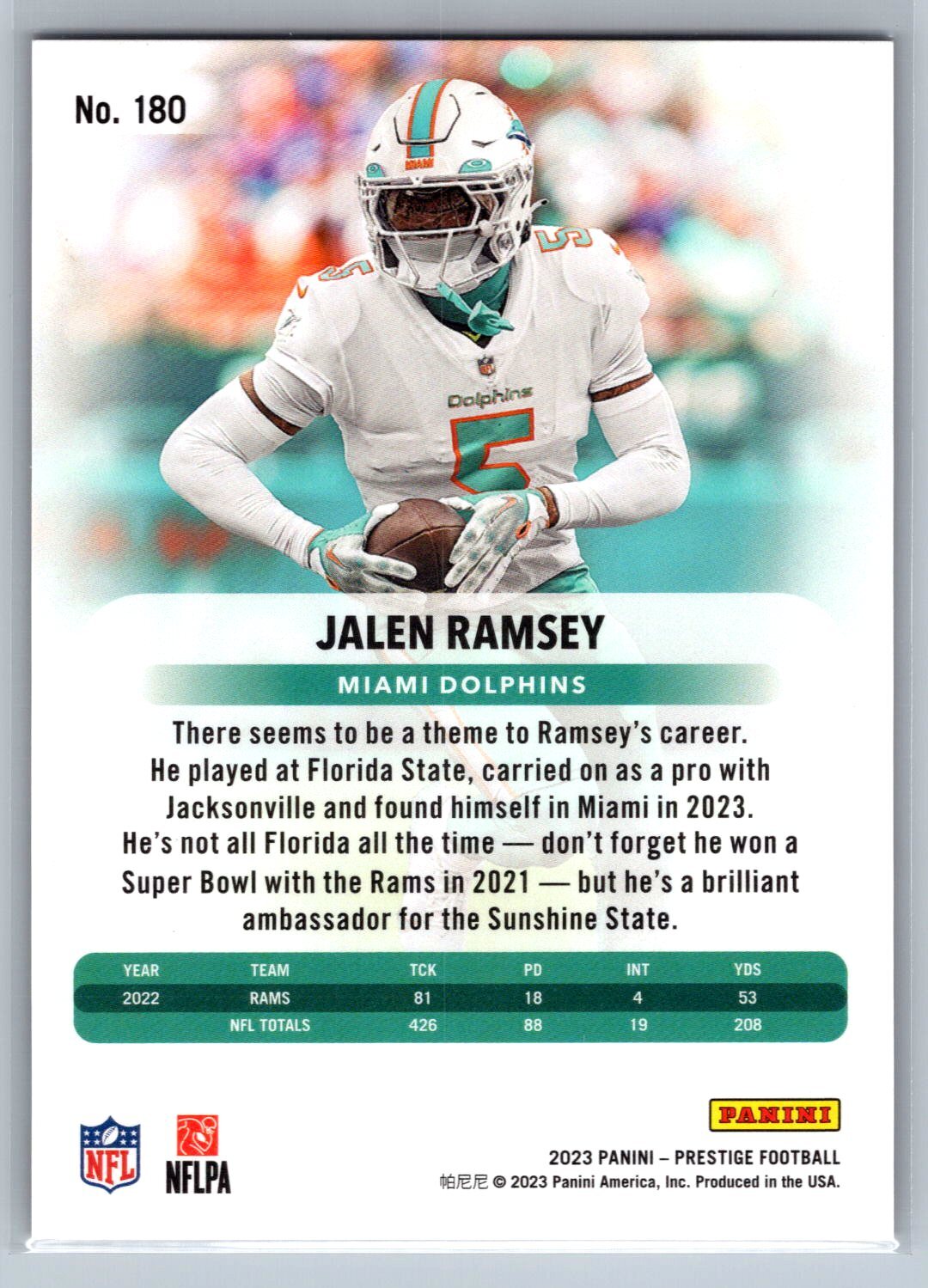 2023 Panini Prestige Jalen Ramsey #180 Xtra Points Red SN/599