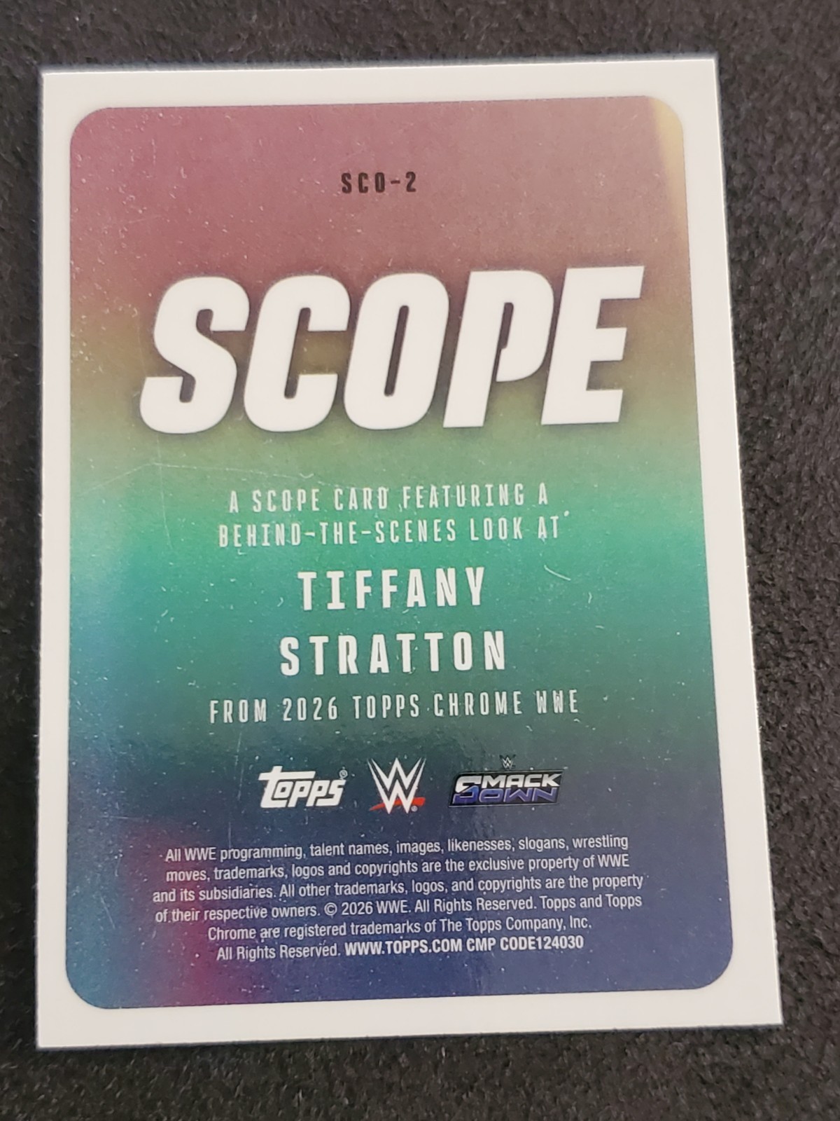 2026 Topps Chrome WWE Tiffany Stratton Scope #SCO-2