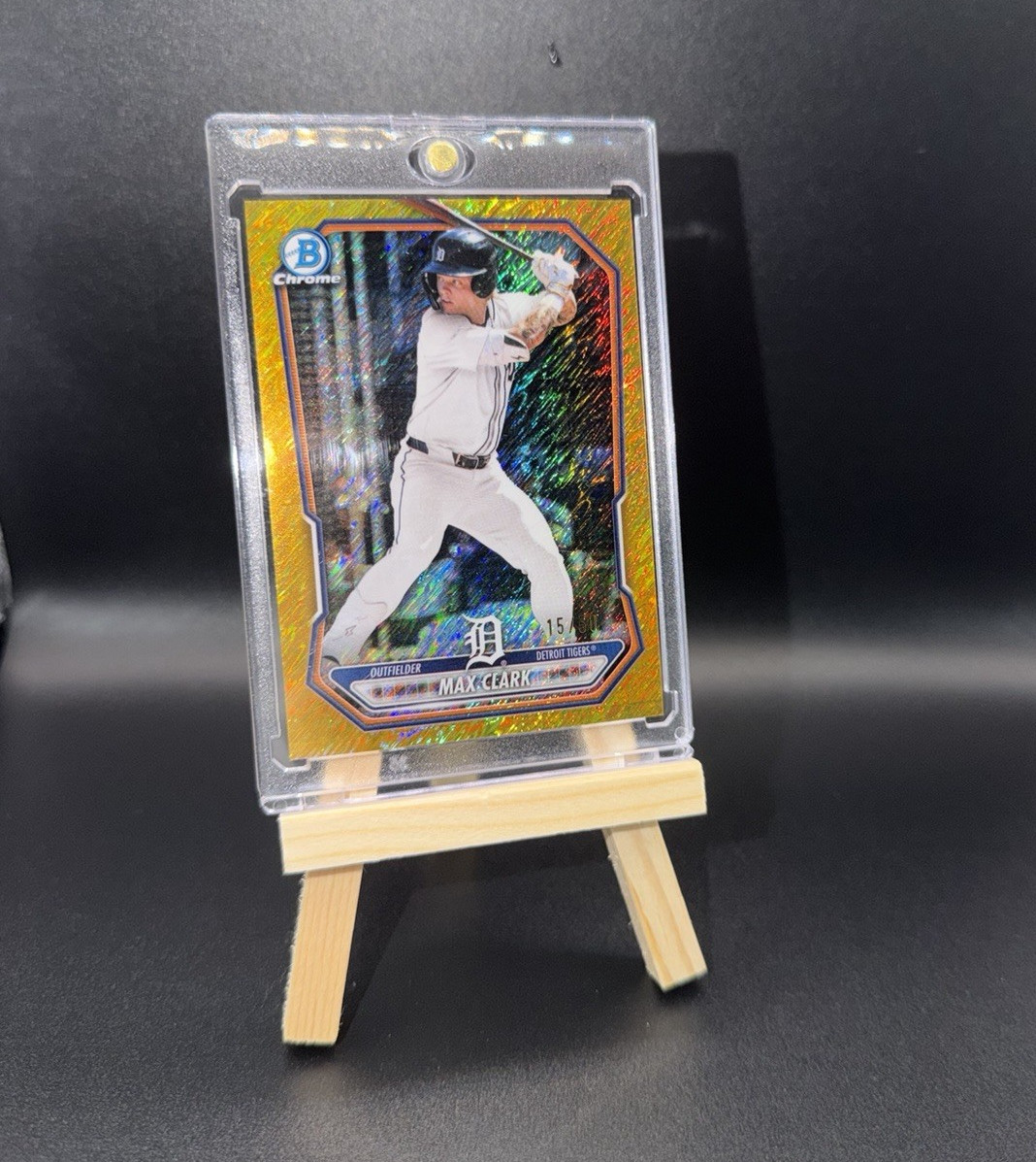 Bowman Chrome Prospects Max Clark BCP-2 Orange Shimmer Refractor Tigers