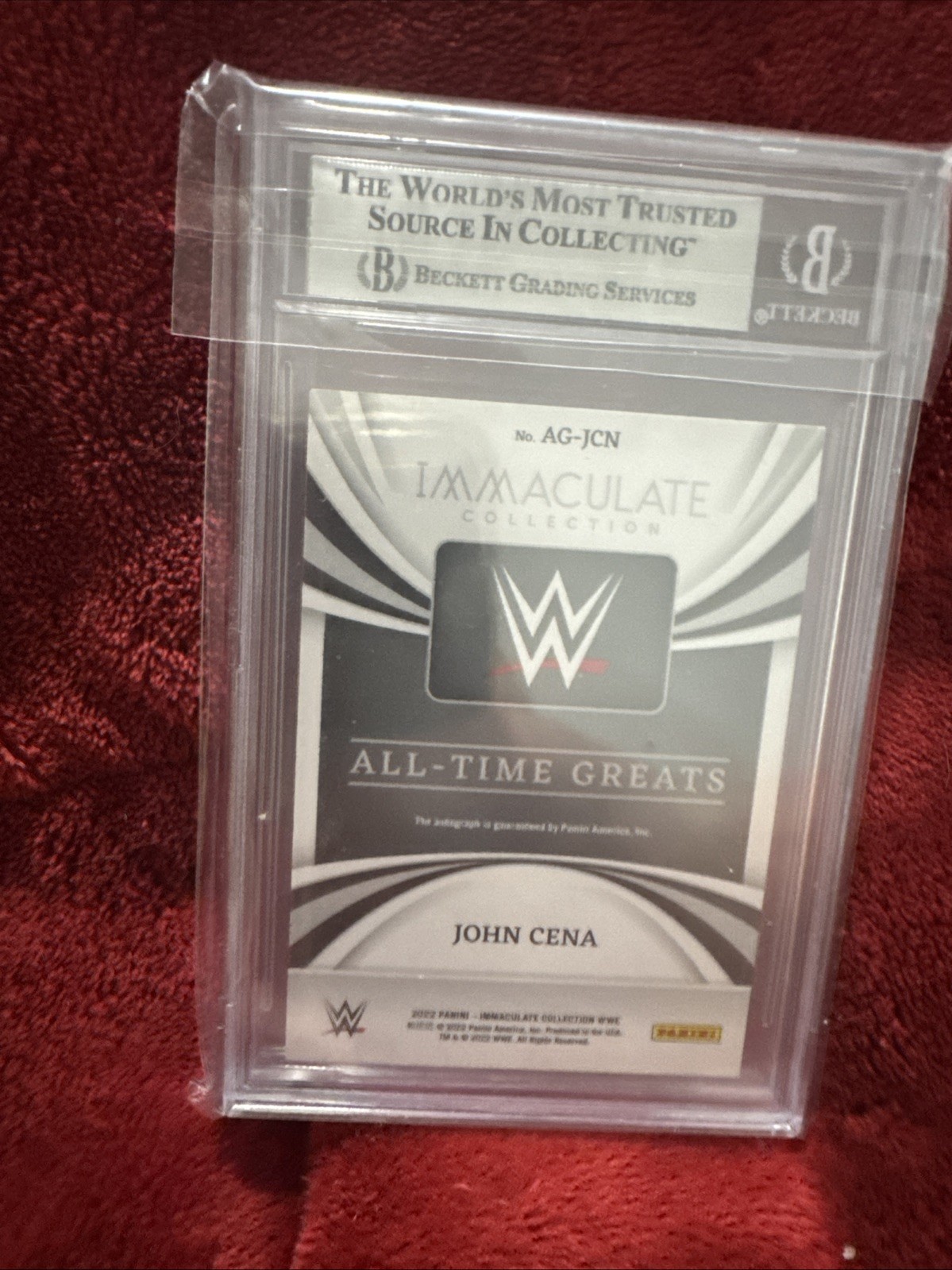 2022 JOHN CENA IMMACULATE COLLECTION WWE ALL-TIME GREATS SIGNATURES AUTO 2/99