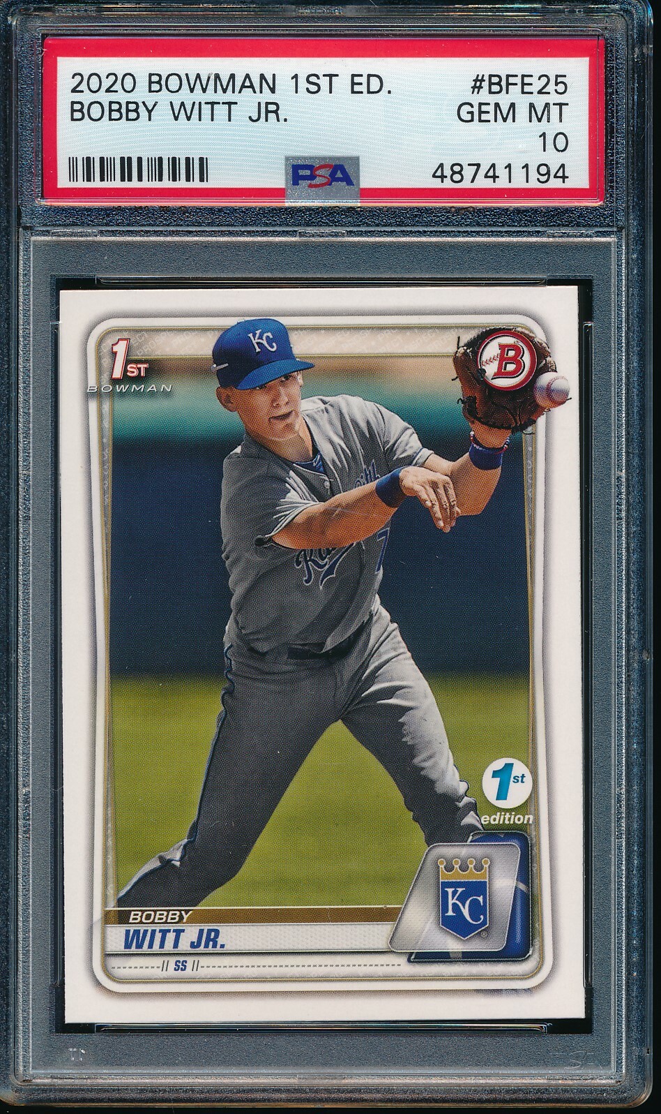 PSA 10 BOBBY WITT JR. 2020 Bowman 1st Edition Paper Prospects Rookie RC GEM MINT