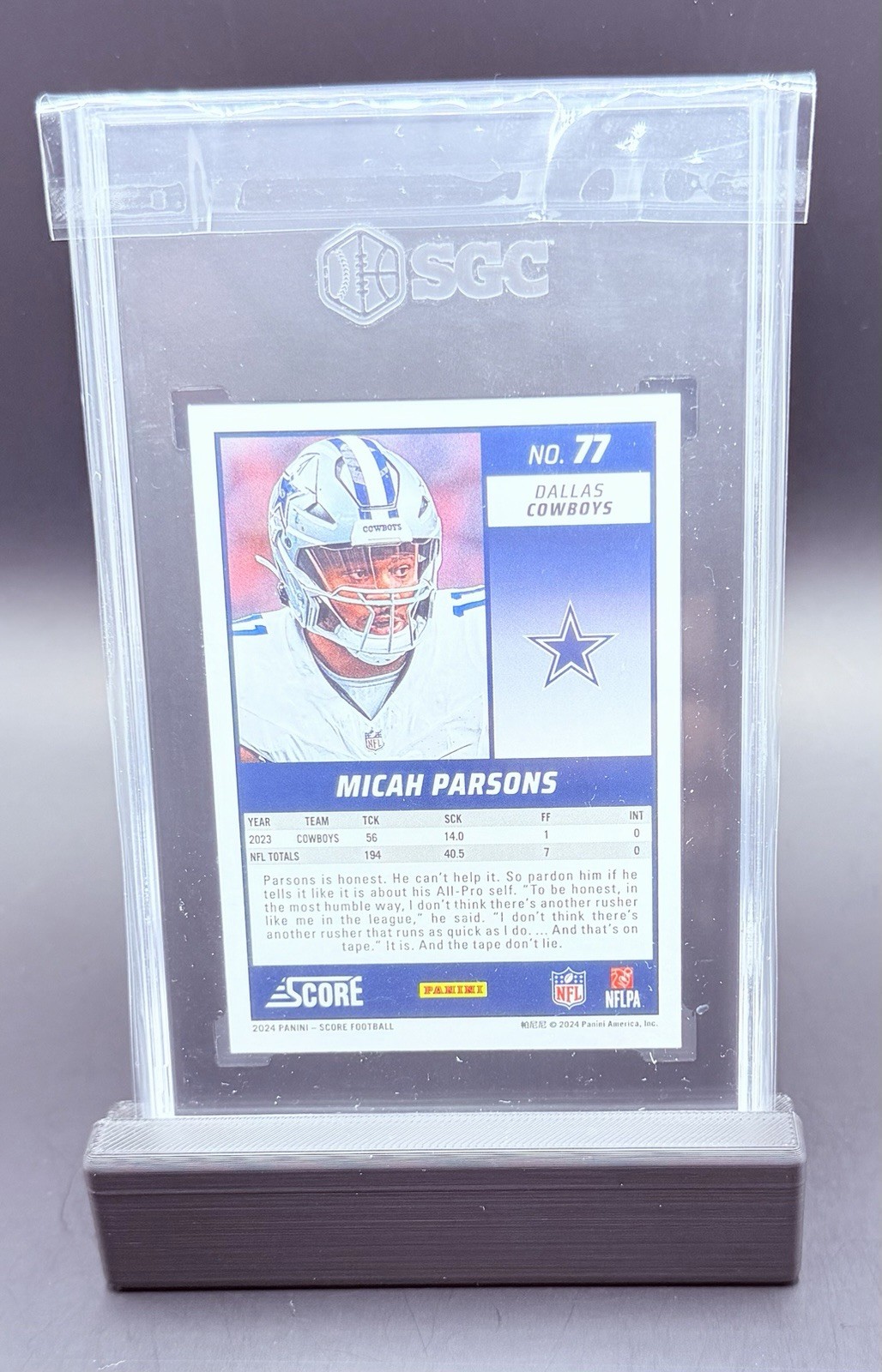 2024 Panini Score MICAH PARSONS Red Zone /20 CASE HIT SSP🔥