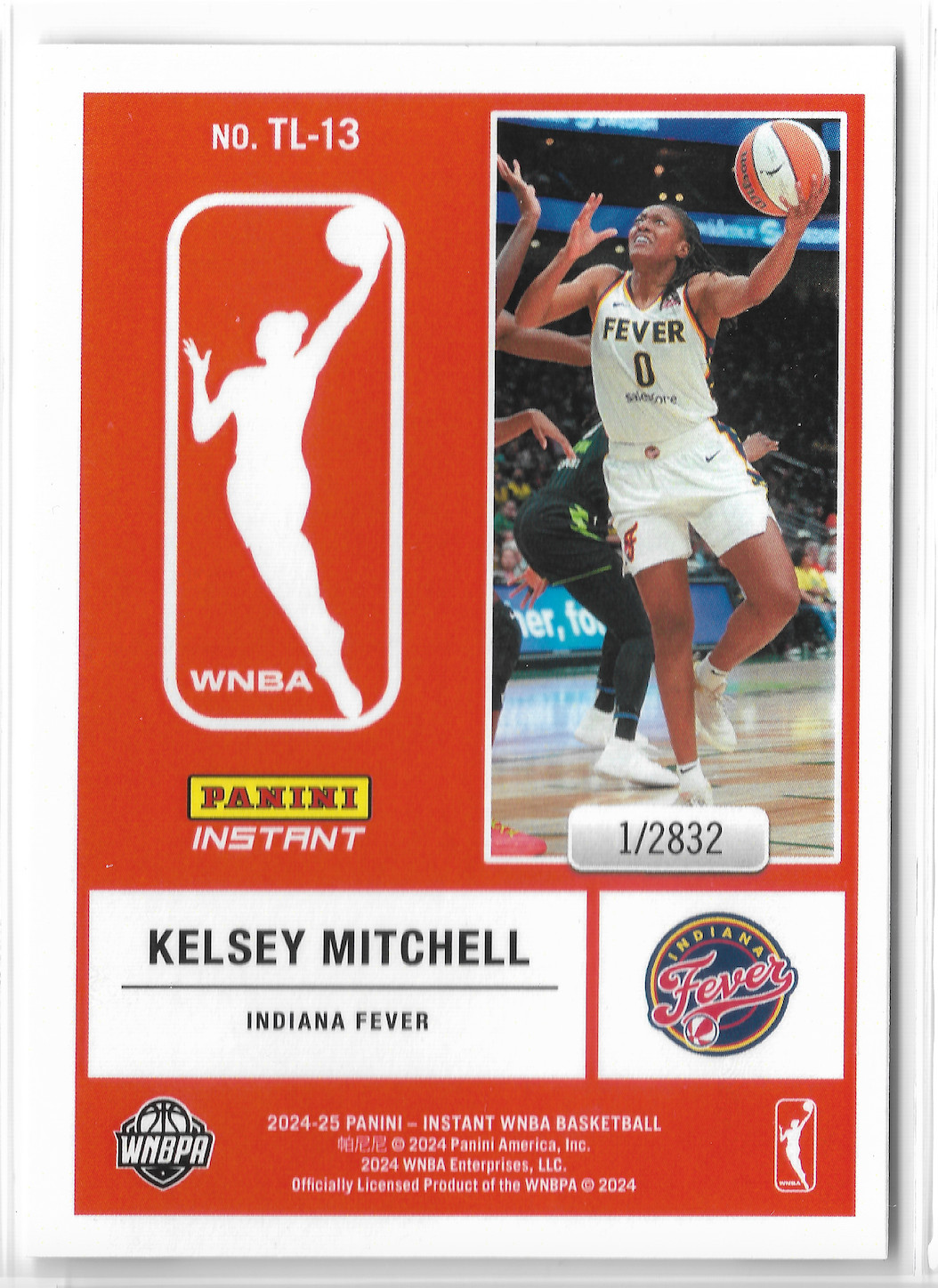 2024-25 Panini Instant WNBA The Logo #TL-13 Kelsey Mitchell Indiana Fever #/2832