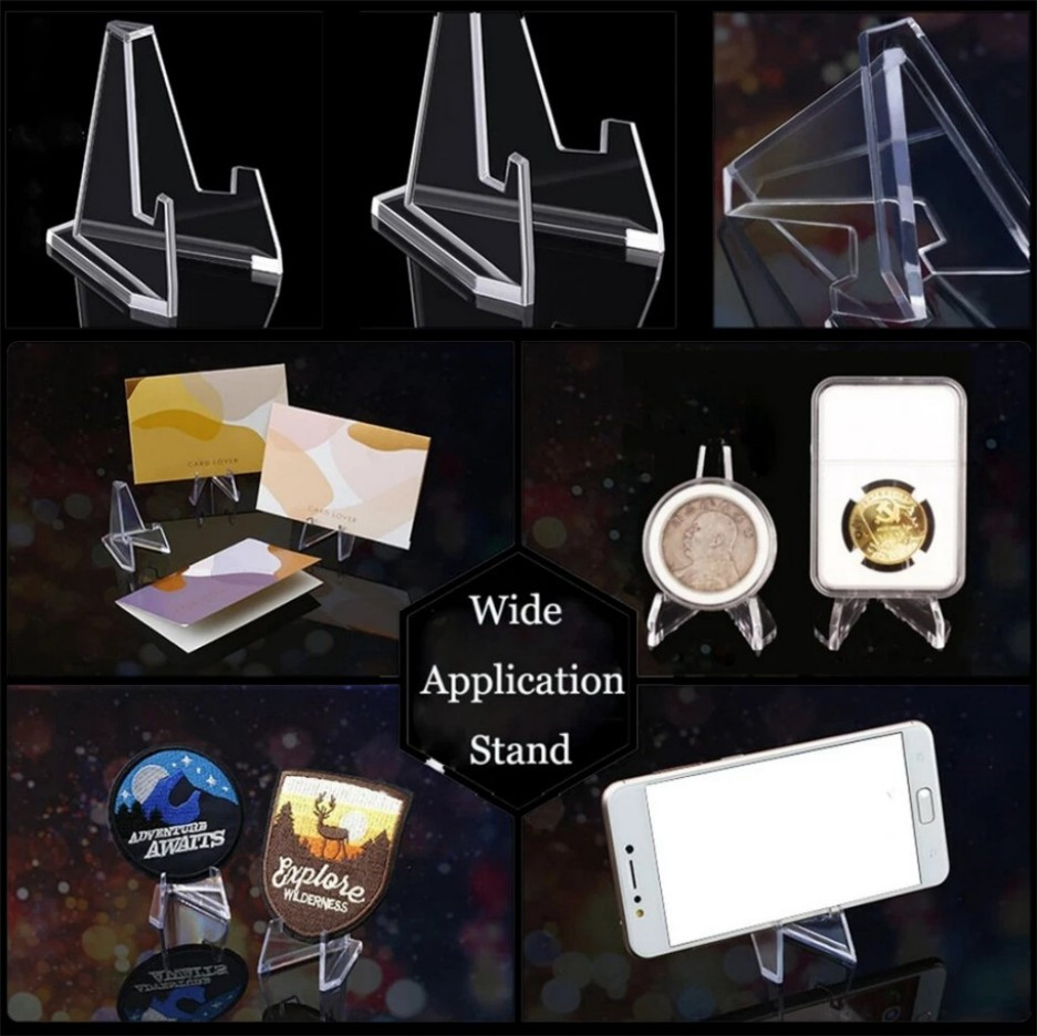 20 PCS Clear Acrylic Trading Card Stand for Coins Sports Cards Display Holder#==